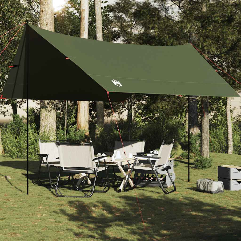 Vidaxl Camping Canopy étanche 438x376x212 cm vert olive