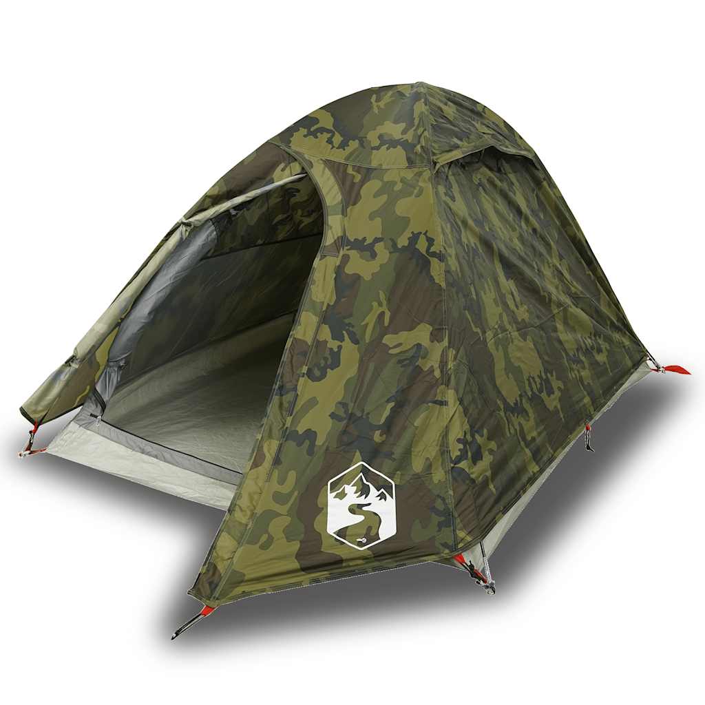 Vidaxl dome tente de 2 personnes camouflage imperméable