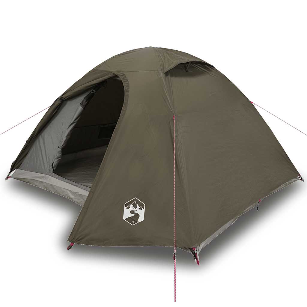 Vidaxl Dome Tenda 3 persone marrone impermeabile