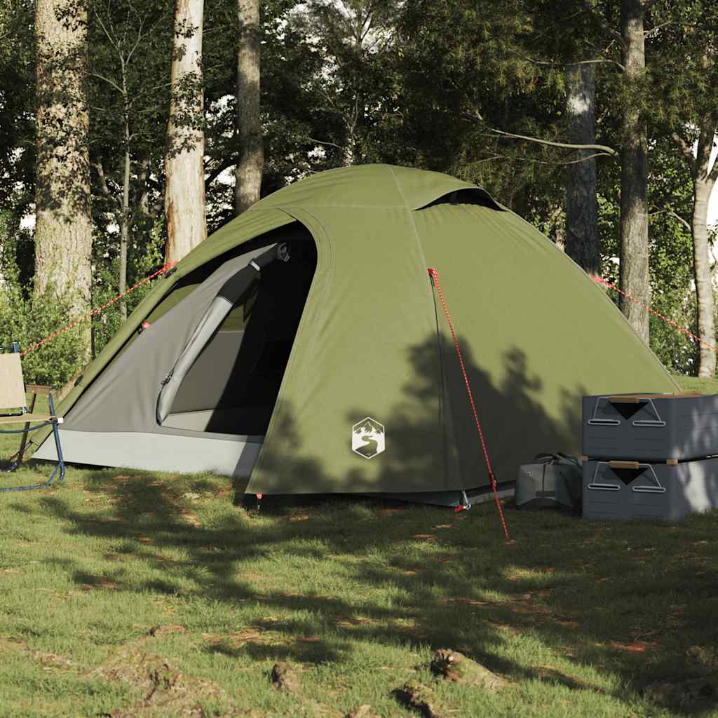 Vidaxl Dome Tent Green d'oliva impermeabile per 4 persone