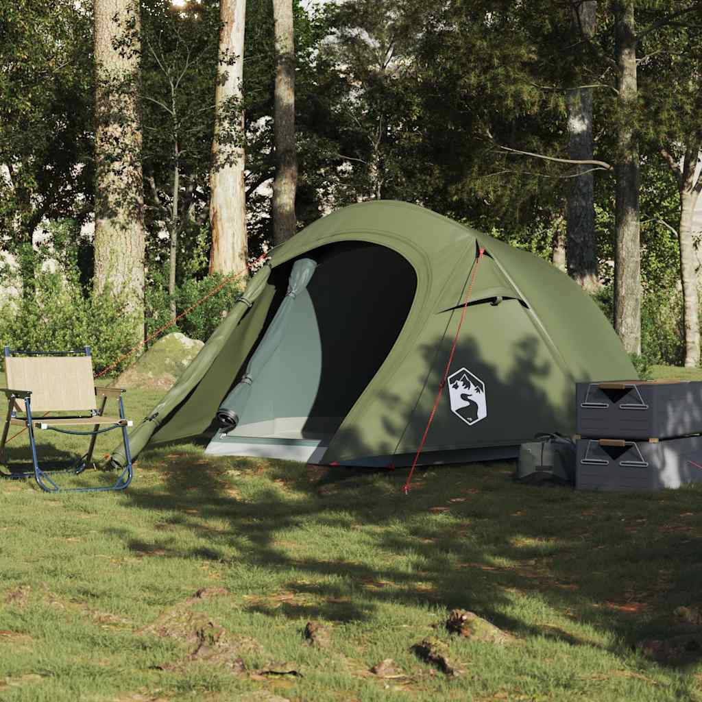VidaXL tente tunnel 3 personnes imperméable vert olive