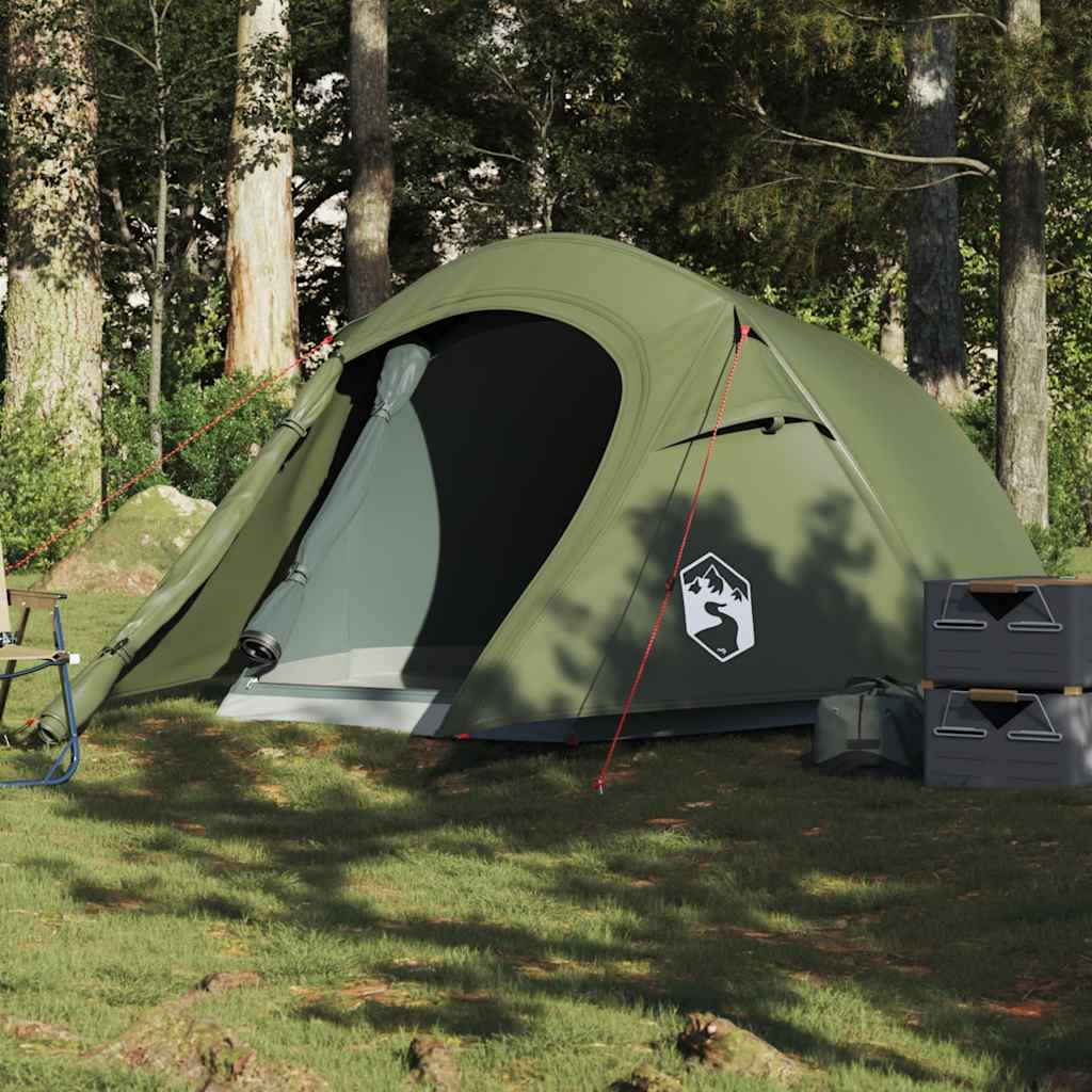 VidaXL tente tunnel 3 personnes imperméable vert olive