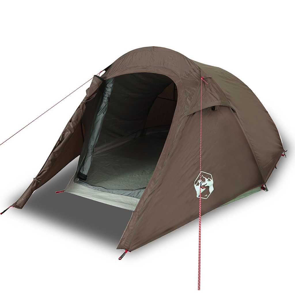 VidaXL tente tunnel 2 personnes imperméable marron