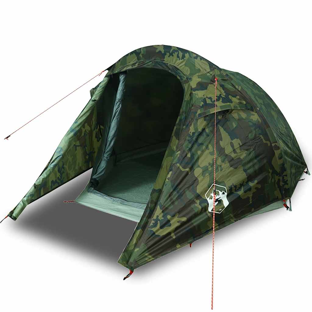 Tente tunnel VidaXL camouflage imperméable 2 personnes