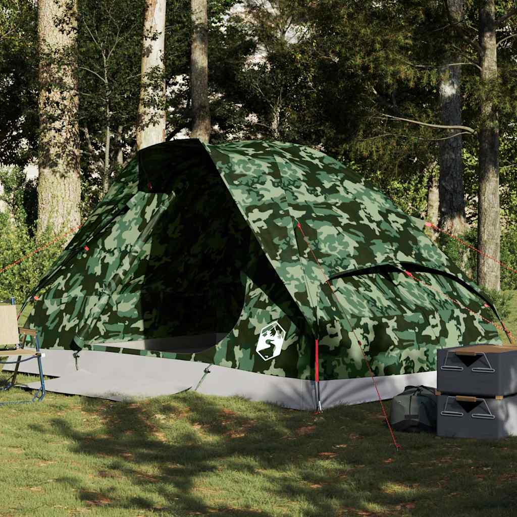 Tente dôme VidaXL camouflage imperméable 4 personnes
