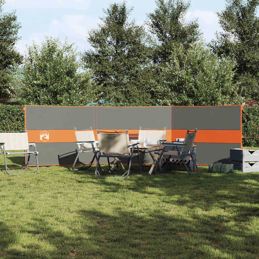 VidaXL pare-brise camping étanche 490x123 cm gris et orange
