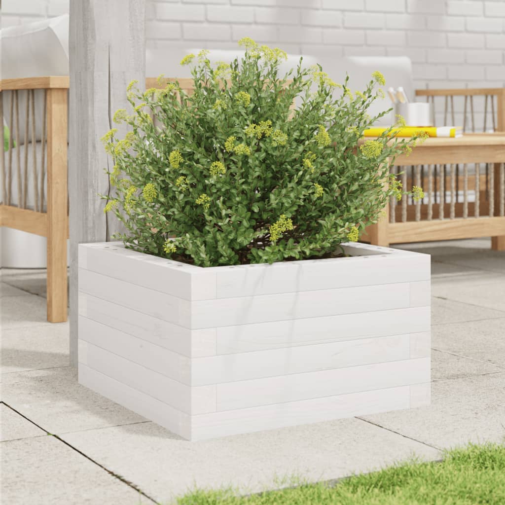 Vidaxx jardinière 40x40x23 cm bois de pin massif blanc