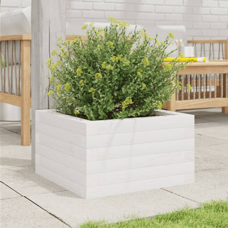 Vidaxx jardinière 40x40x23 cm bois de pin massif blanc