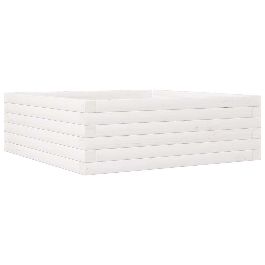 Vidaxx jardinière 70x70x23 cm bois de pin massif blanc