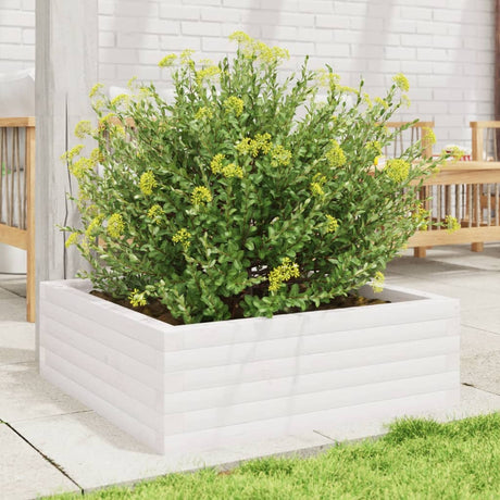 Vidaxx jardinière 70x70x23 cm bois de pin massif blanc