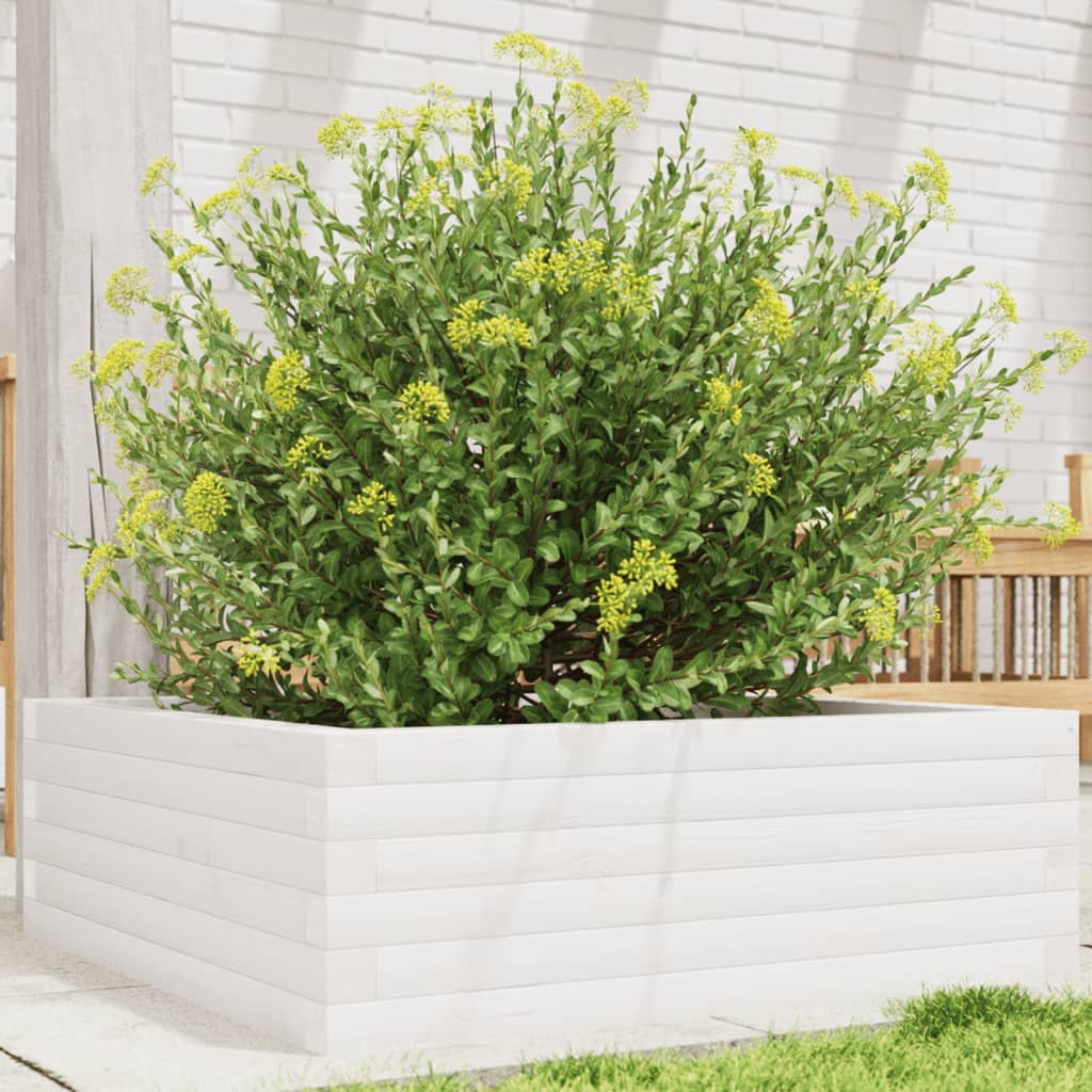 Vidaxx jardinière 70x70x23 cm bois de pin massif blanc