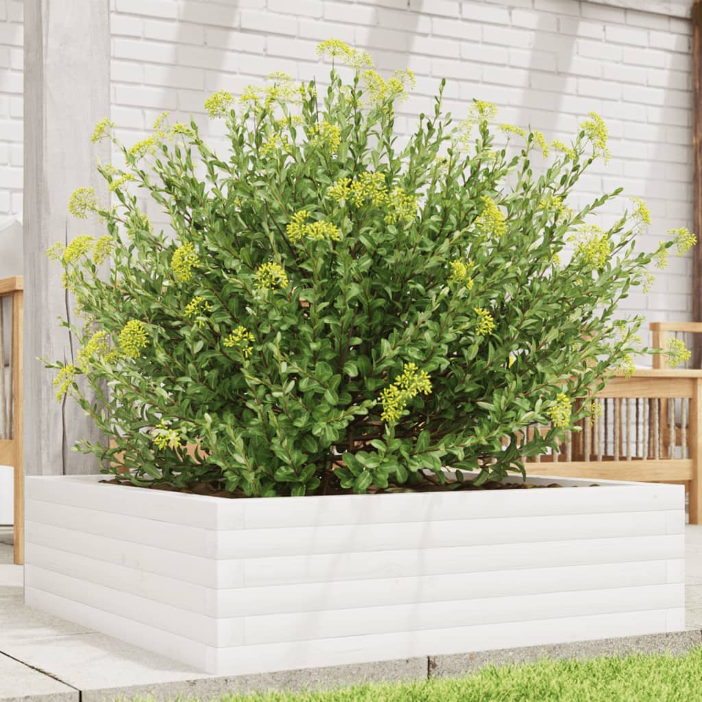 Vidaxx jardinière 80x80x23 cm bois de pin massif blanc