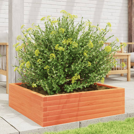 Vidaxx jardinière 80x80x23 cm bois de pin massif, marron lavé