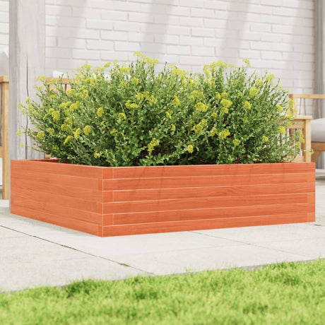 Vidaxx jardinière 90x90x23 cm bois de pin massif, marron lavé