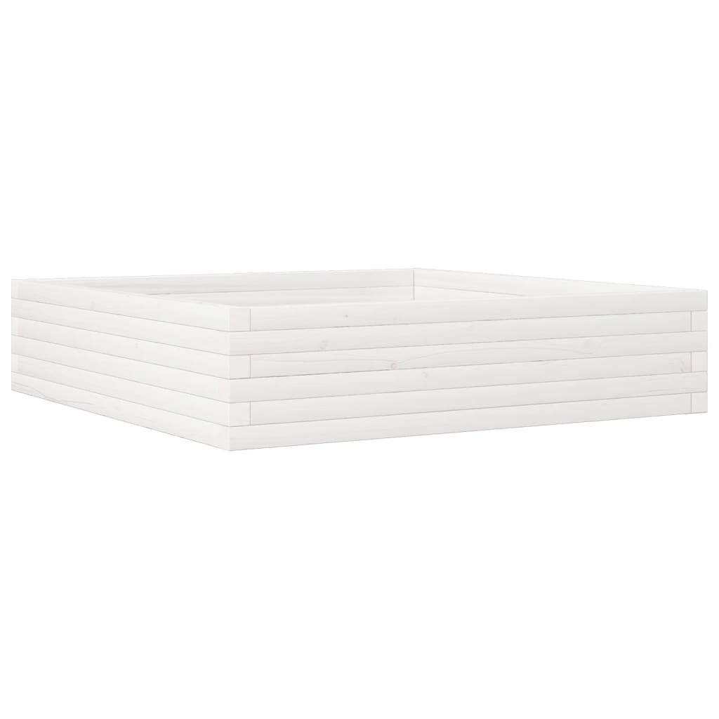 Vidaxx jardinière 100x100x23 cm bois de pin massif blanc