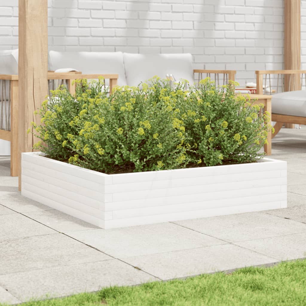 Vidaxx jardinière 100x100x23 cm bois de pin massif blanc