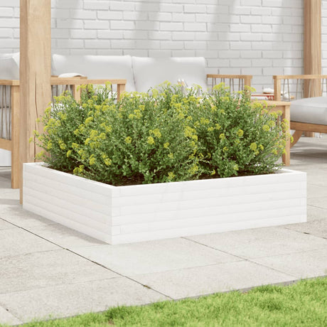 Vidaxx jardinière 100x100x23 cm bois de pin massif blanc