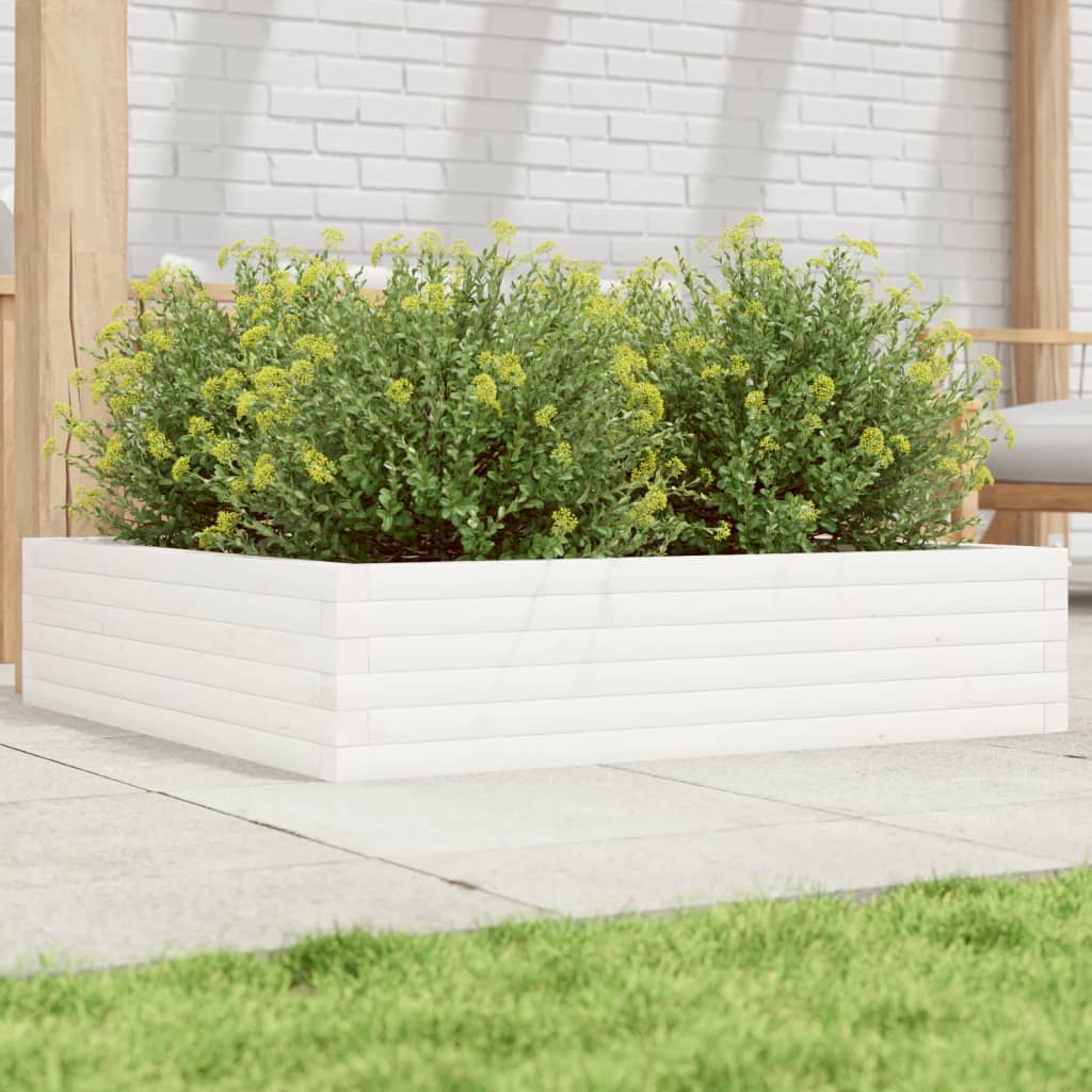 Vidaxx jardinière 100x100x23 cm bois de pin massif blanc