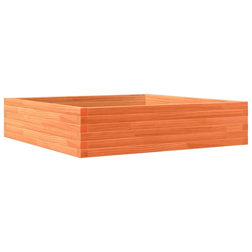 Vidaxx jardinière 100x100x23 cm bois de pin massif, marron lavé