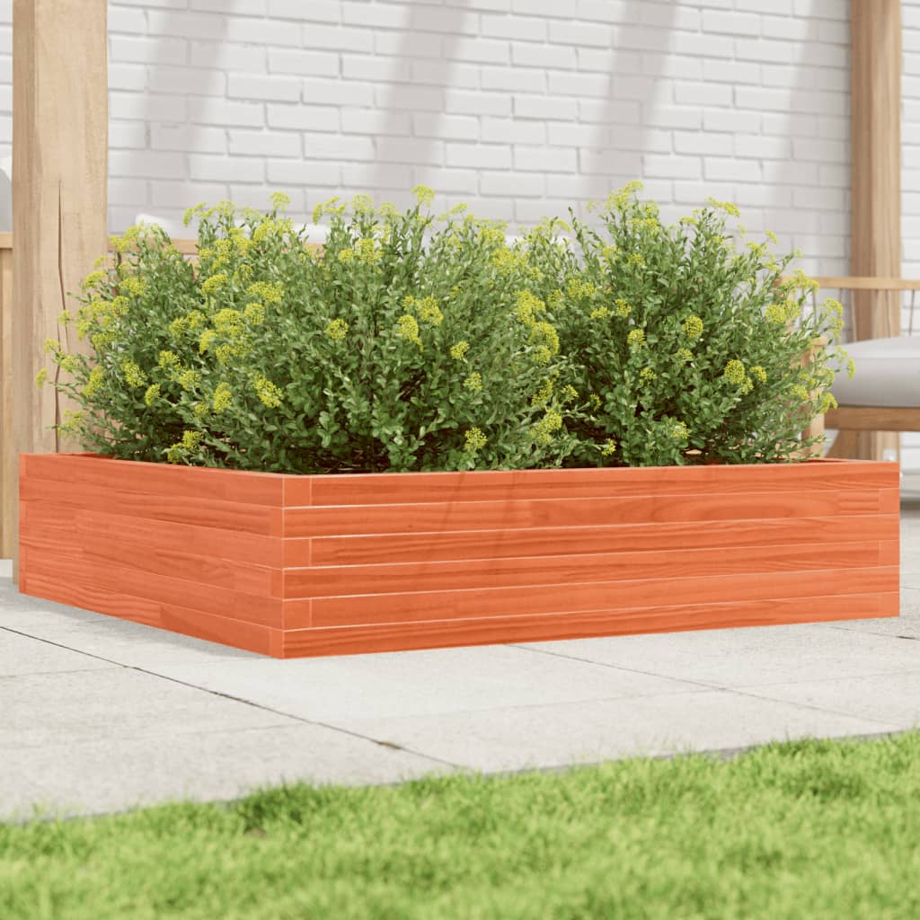 Vidaxx jardinière 100x100x23 cm bois de pin massif, marron lavé