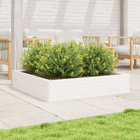 Vidaxx jardinière 110x110x23 cm bois de pin massif blanc