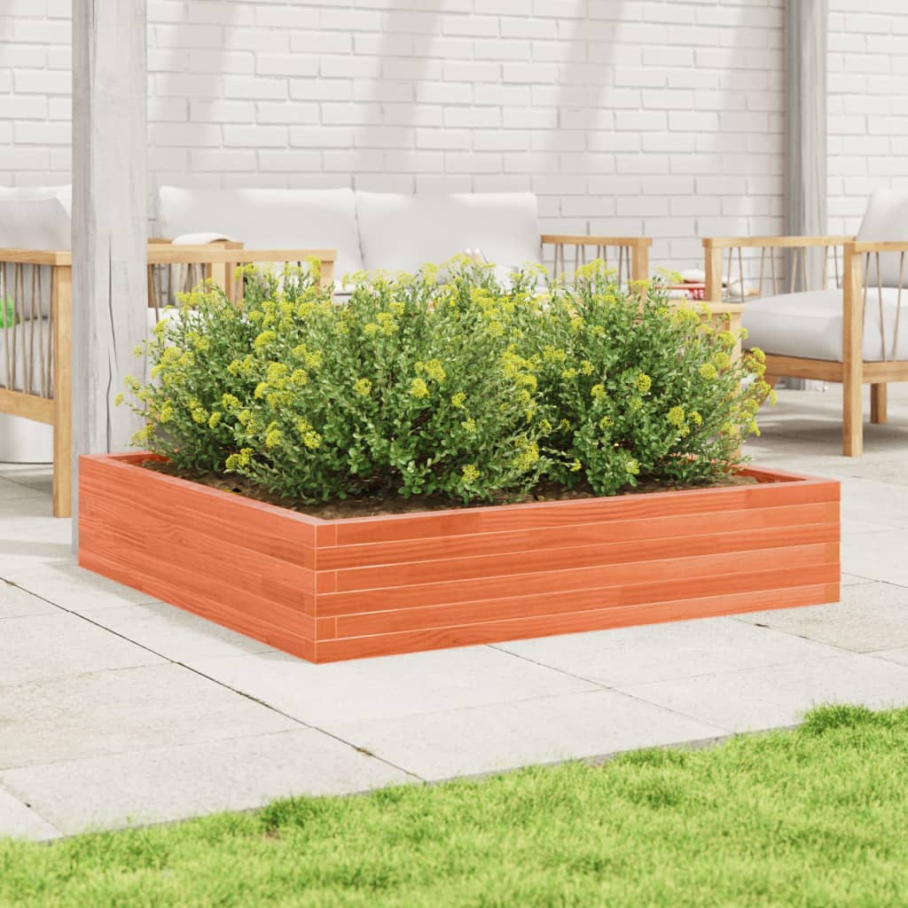 Vidaxx jardinière 110x110x23 cm bois de pin massif, marron lavé