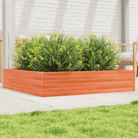 Vidaxx jardinière 110x110x23 cm bois de pin massif, marron lavé