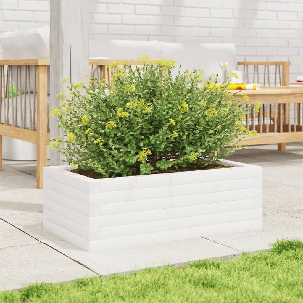 Vidaxx jardinière 70x40x23 cm bois de pin massif blanc