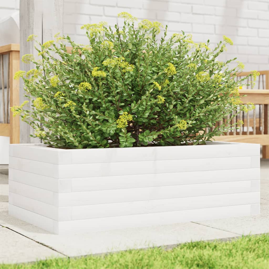 Vidaxx jardinière 70x40x23 cm bois de pin massif blanc
