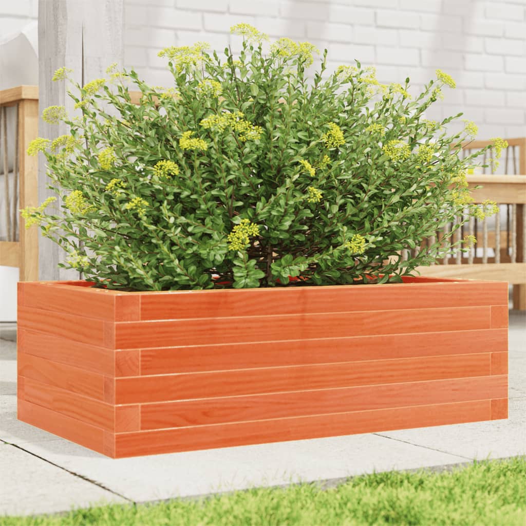 Vidaxx jardinière 70x40x23 cm bois de pin massif, marron lavé