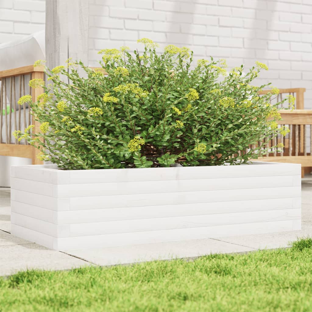 Vidaxx jardinière 90x40x23 cm bois de pin massif blanc