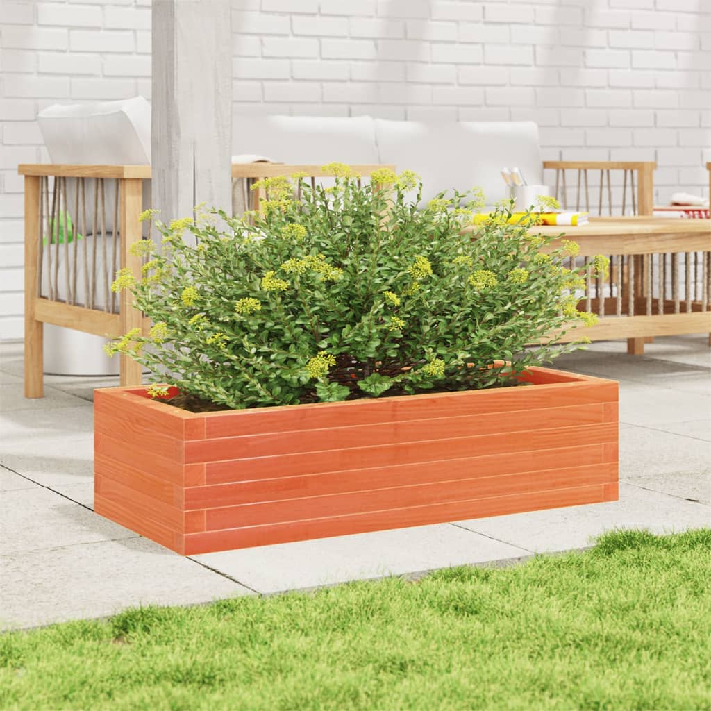 Vidaxx jardinière 90x40x23 cm bois de pin massif, marron lavé