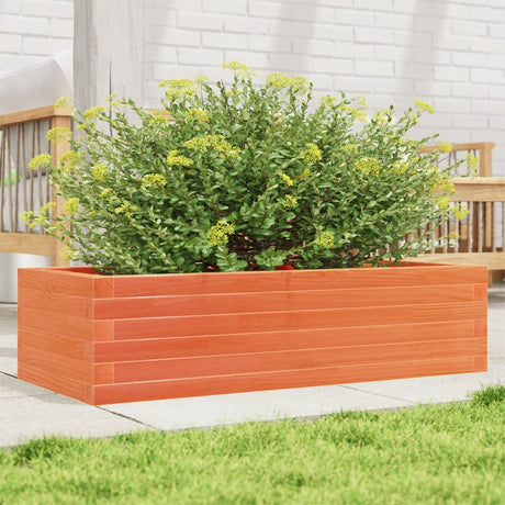 Vidaxx jardinière 90x40x23 cm bois de pin massif, marron lavé