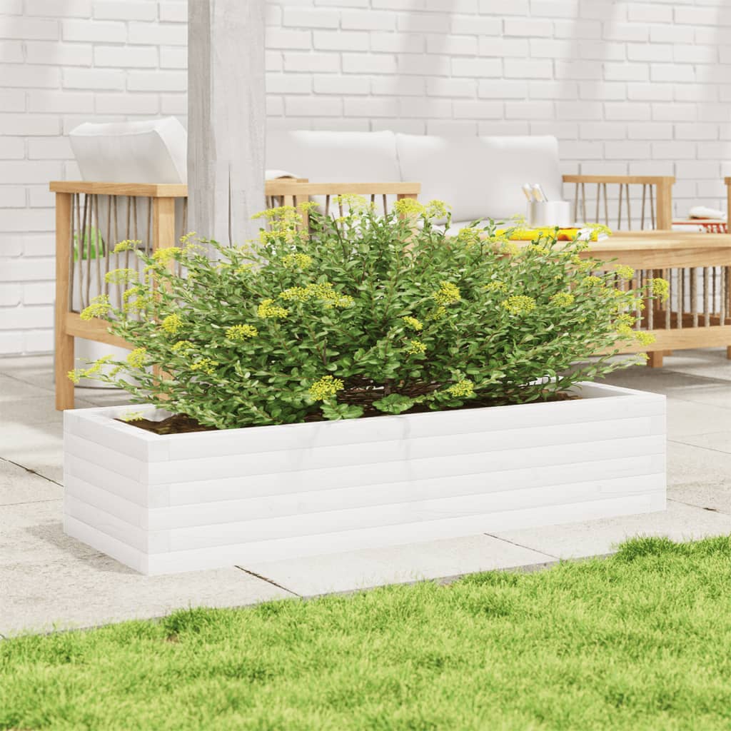 Vidaxx jardinière 110x40x23 cm bois de pin massif blanc