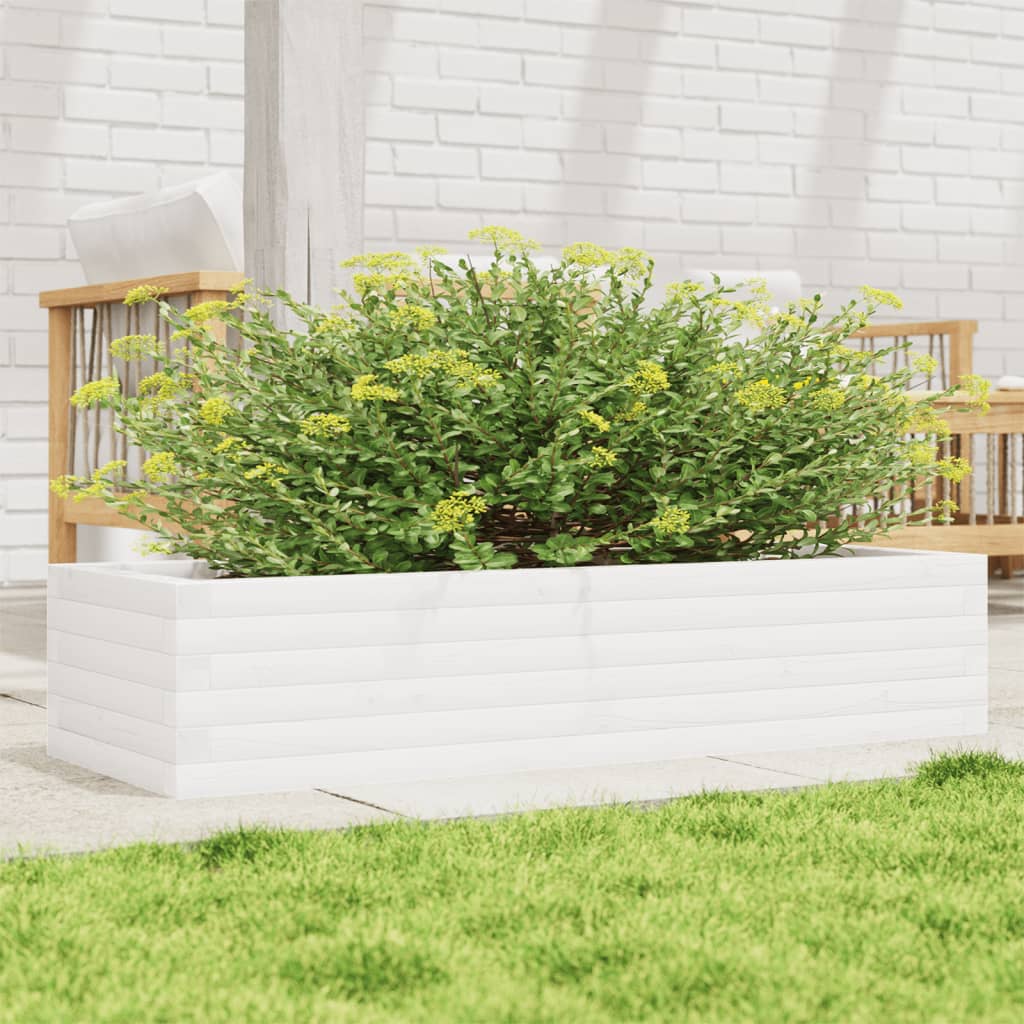 Vidaxx jardinière 110x40x23 cm bois de pin massif blanc