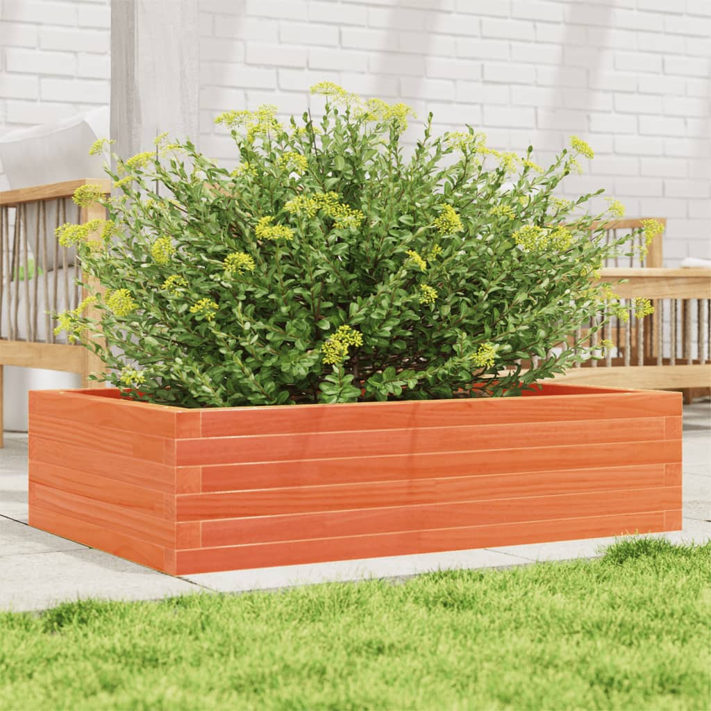 Vidaxx jardinière 90x60x23 cm bois de pin massif, marron lavé