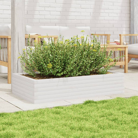 Vidaxx jardinière 110x60x23 cm bois de pin massif blanc