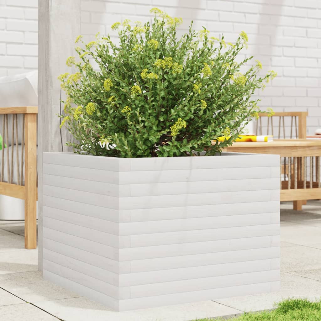 Vidaxx jardinière 60x60x45,5 cm bois de pin massif blanc
