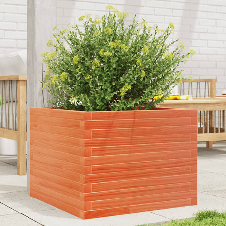 Vidaxx jardinière 60x60x45,5 cm bois de pin massif, marron lavé