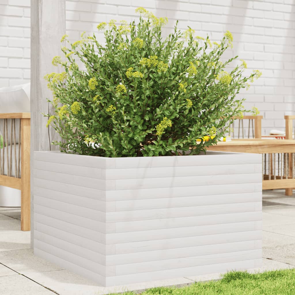 Vidaxx jardinière 70x70x45,5 cm bois de pin massif blanc
