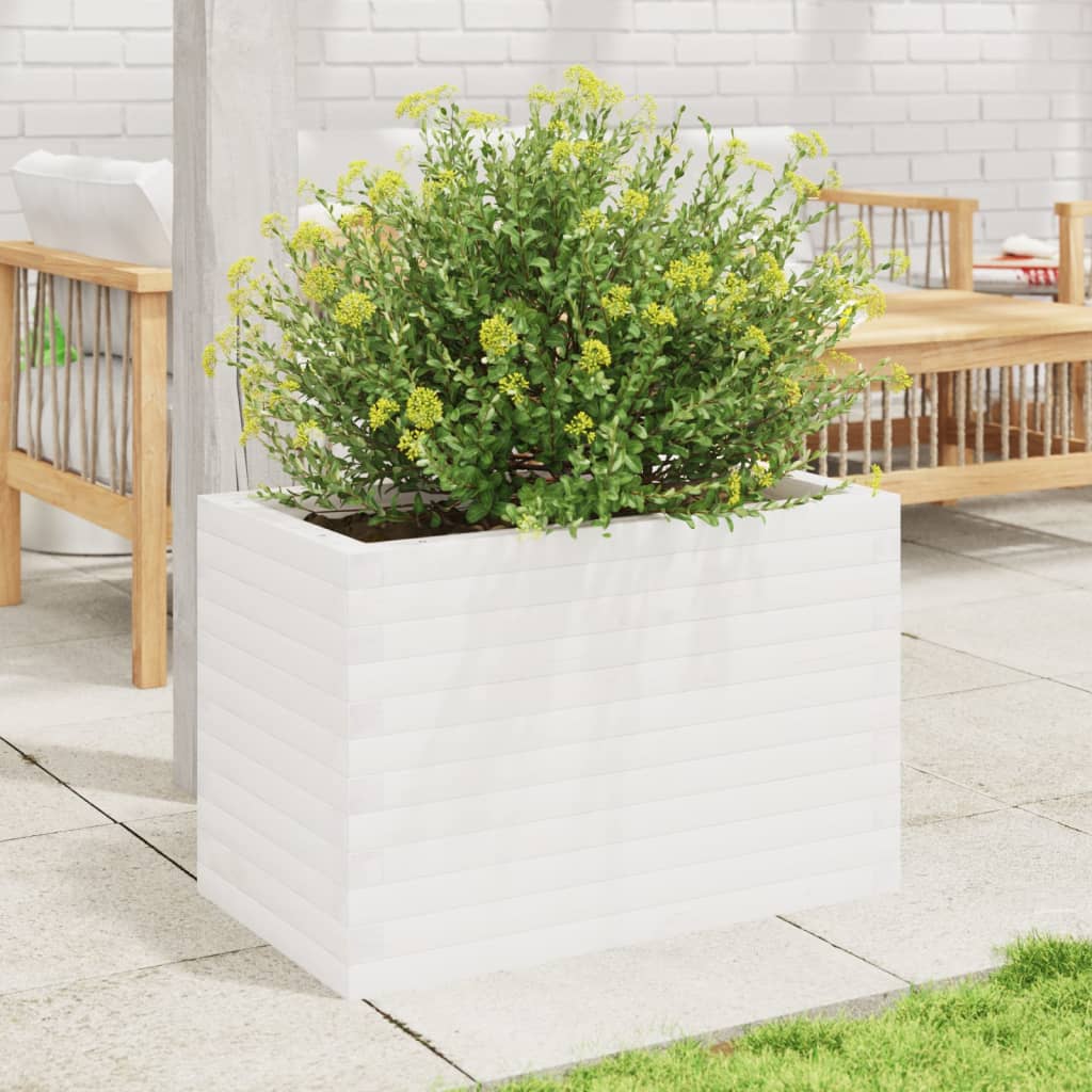 Vidaxx jardinière 70x40x45,5 cm bois de pin massif blanc