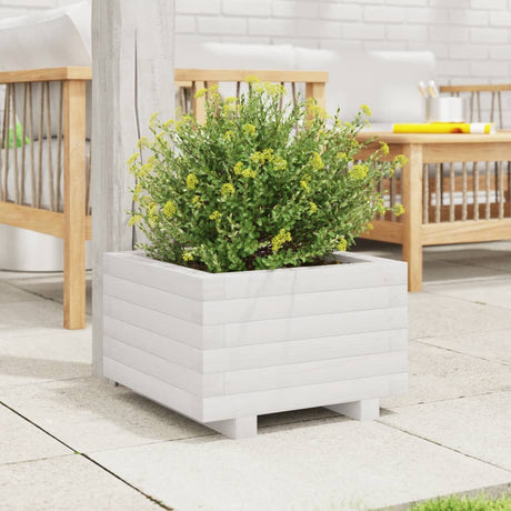 Vidaxx jardinière 40x40x26,5 cm bois de pin massif blanc