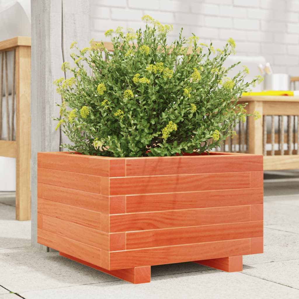 Vidaxx jardinière 40x40x26,5 cm bois de pin massif, marron lavé