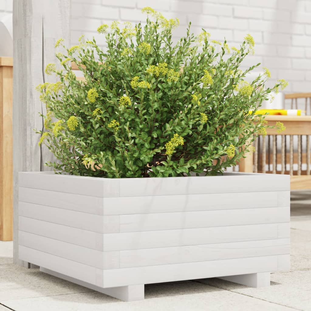 Vidaxx jardinière 50x50x26,5 cm bois de pin massif blanc