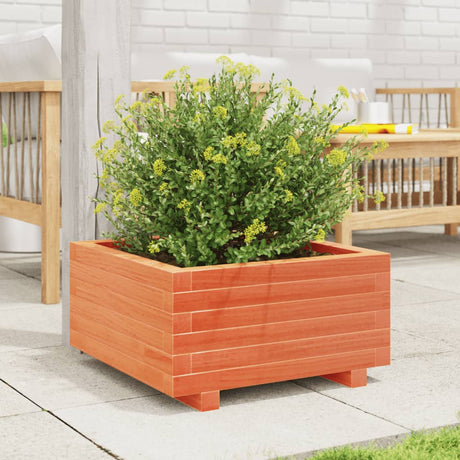 Vidaxx jardinière 50x50x26,5 cm bois de pin massif, marron lavé