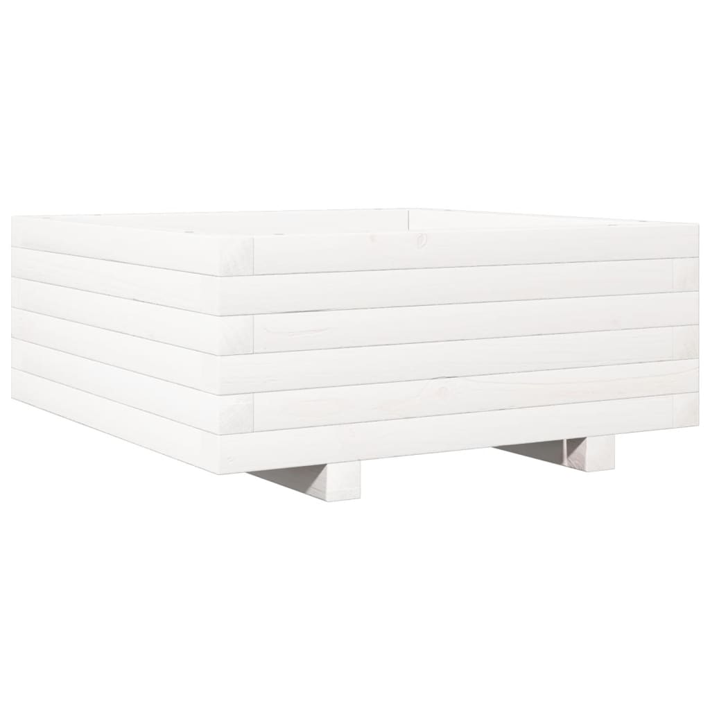 Vidaxx jardinière 60x60x26,5 cm bois de pin massif blanc