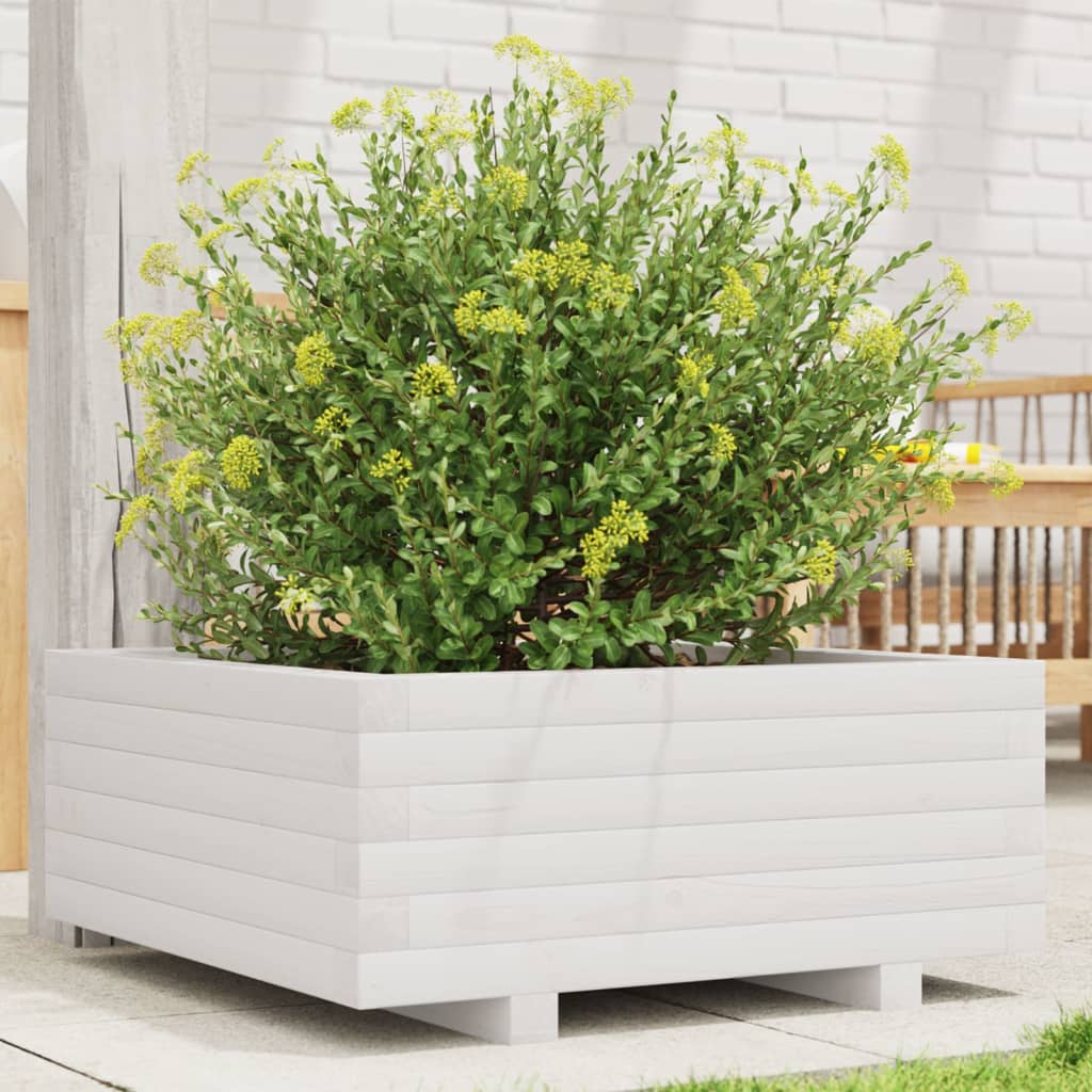 Vidaxx jardinière 60x60x26,5 cm bois de pin massif blanc