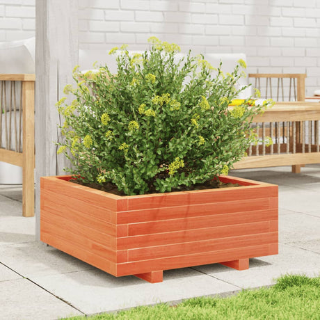 Vidaxx jardinière 60x60x26,5 cm bois de pin massif, marron lavé
