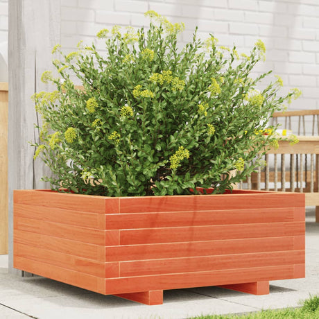 Vidaxx jardinière 60x60x26,5 cm bois de pin massif, marron lavé
