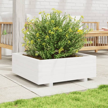 Vidaxx jardinière 70x70x26,5 cm bois de pin massif blanc